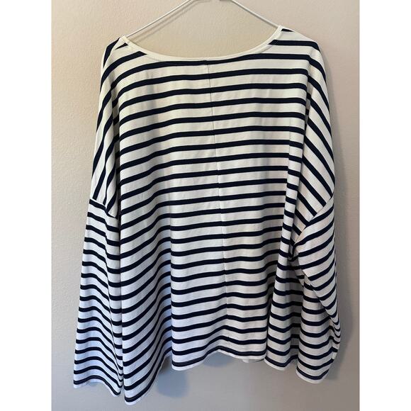 Asos womens size 24 navy blue and white stripped sailor style long sleeve shirt - Picture 5 of 5